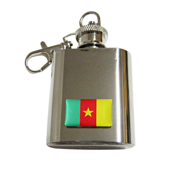 Cameroon Flag Pendant Keychain Flask - Picture 1 of 1